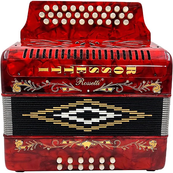 Rossetti 3112 31-Button Diatonic Accordion - FBE, Red