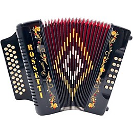 Rossetti 3112 31-Button Diatonic Accordion - GCF, Black
