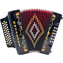 Rossetti 3112 31-Button Diatonic Accordion - GCF, Black