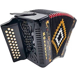 Rossetti 3112 31-Button Diatonic Accordion - GCF, Black