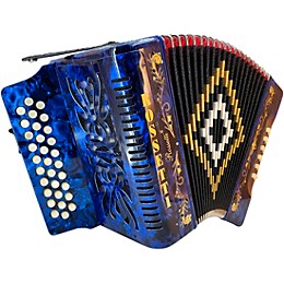 Rossetti 3112 31-Button Diatonic Accordion - GCF, Blue