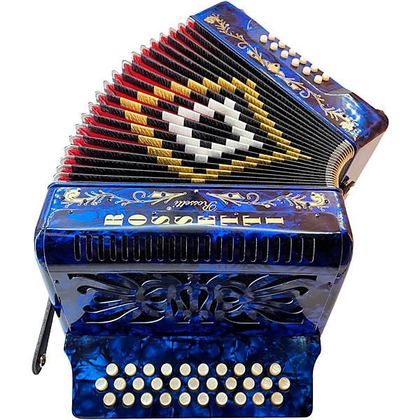 Rossetti 3112 31-Button Diatonic Accordion - GCF, Blue