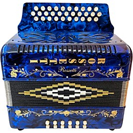 Rossetti 3112 31-Button Diatonic Accordion - GCF, Blue