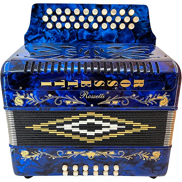Rossetti 3112 31-Button Diatonic Accordion - GCF, Blue