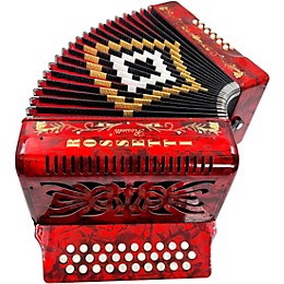 Rossetti 3112 31-Button Diatonic Accordion - GCF, Red