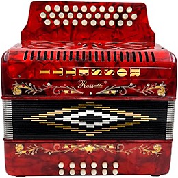Rossetti 3112 31-Button Diatonic Accordion - GCF, Red