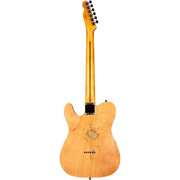 Fender Custom Shop Dual Stack HS Telecaster Relic Electric Guitar Gold Sparkle Top with Natural Body