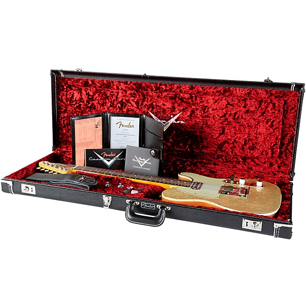 Fender Custom Shop Dual Stack HS Telecaster Relic Electric Guitar Gold Sparkle Top with Natural Body