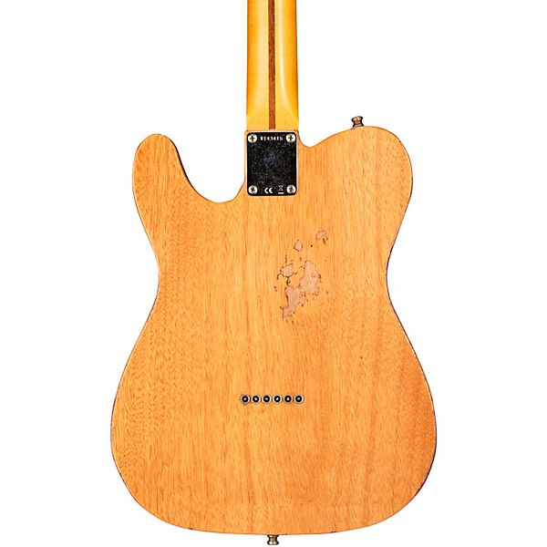 Fender Custom Shop Dual Stack HS Telecaster Relic Electric Guitar Red Sparkle Top with Natural Body