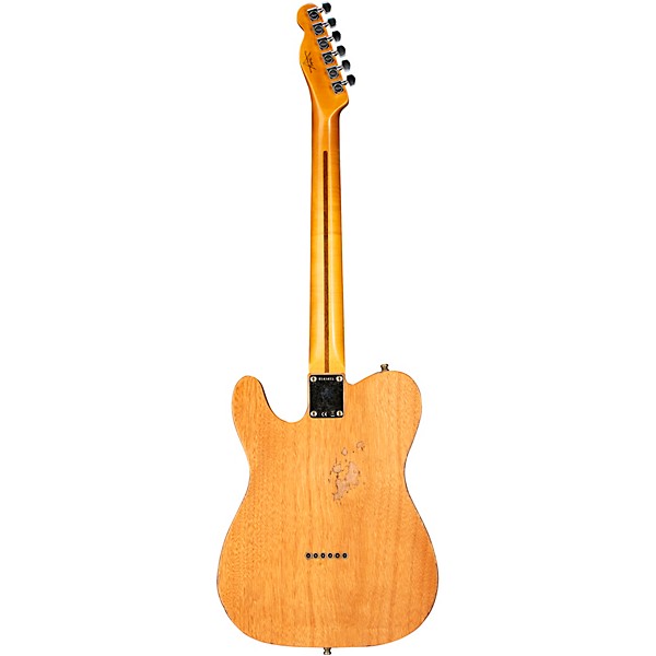 Fender Custom Shop Dual Stack HS Telecaster Relic Electric Guitar Red Sparkle Top with Natural Body