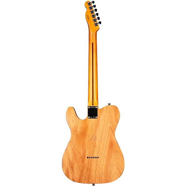 Fender Custom Shop Dual Stack HS Telecaster Relic Electric Guitar Sea Foam Green Sparkle Top with Natural Body