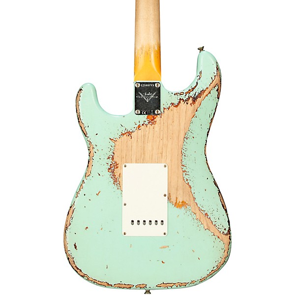 Fender Custom Shop 1961 Stratocaster Super Heavy Relic Electric Guitar Aged Surf Green over 3-Color Sunburst