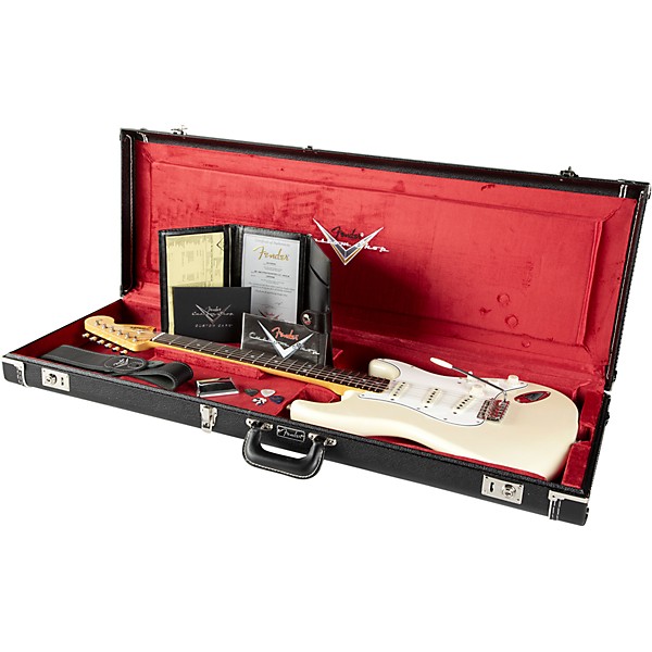 Fender Custom Shop 1966 Stratocaster DLX Closet Classic Electric Guitar Super Aged Olympic White