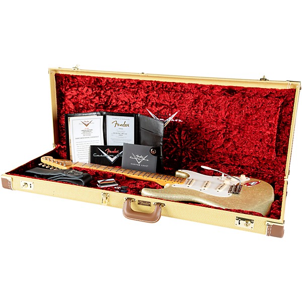 Fender Custom Shop Limited Edition 1956 Stratocaster Journeyman Relic Electric Guitar Gold Sparkle