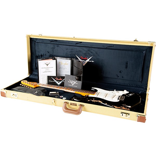 Fender Custom Shop 1956 Hardtail Stratocaster Heavy Relic Electric Guitar Black