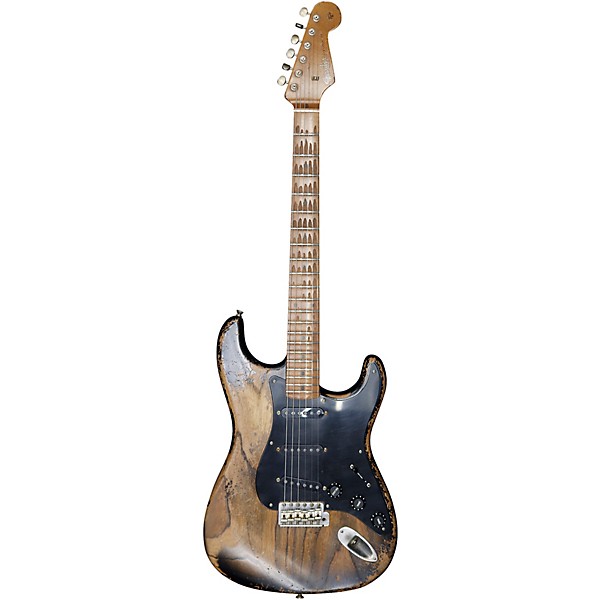 Fender Custom Shop 50s 3A Birdseye Neck Stratocaster Ultimate Relic Electric Guitar Master Built by Kyle McMillin Black Burst