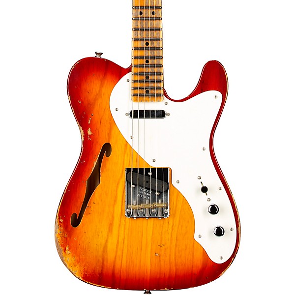 Fender Custom Shop Limited Edition '50s Thinline Telecaster Heavy Relic Electric Guitar Aged Cherry Sunburst