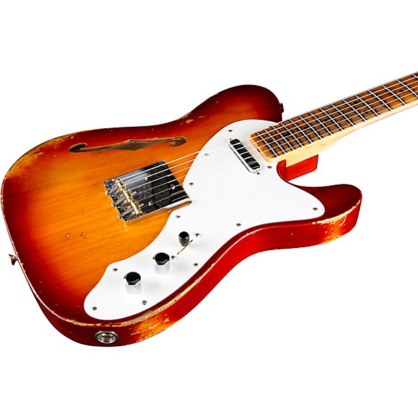 Fender Custom Shop Limited Edition '50s Thinline Telecaster Heavy Relic Electric Guitar Aged Cherry Sunburst