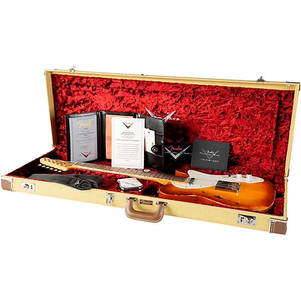 Fender Custom Shop Limited Edition '50s Thinline Telecaster Heavy Relic Electric Guitar Aged Cherry Sunburst