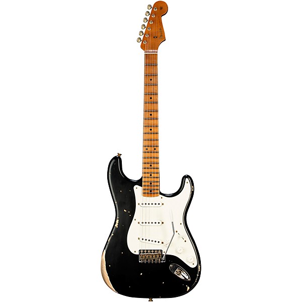 Fender Custom Shop Limited Edition 50s Dualmag II Compound Radius Stratocaster Relic Electric Guitar Black