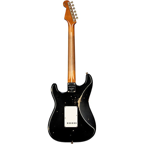 Fender Custom Shop Limited Edition 50s Dualmag II Compound Radius Stratocaster Relic Electric Guitar Black