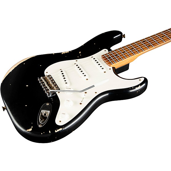 Fender Custom Shop Limited Edition 50s Dualmag II Compound Radius Stratocaster Relic Electric Guitar Black