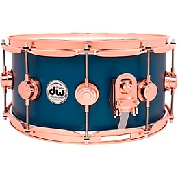 DW Collector's Series Maple/Mahogany Snare Drum With Copper Hardware - 14 x 6.5 in. Ocean Blue Hard Satin
