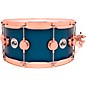 DW Collector's Series Maple/Mahogany Snare Drum With Copper Hardware - 14 x 6.5 in. Ocean Blue Hard Satin