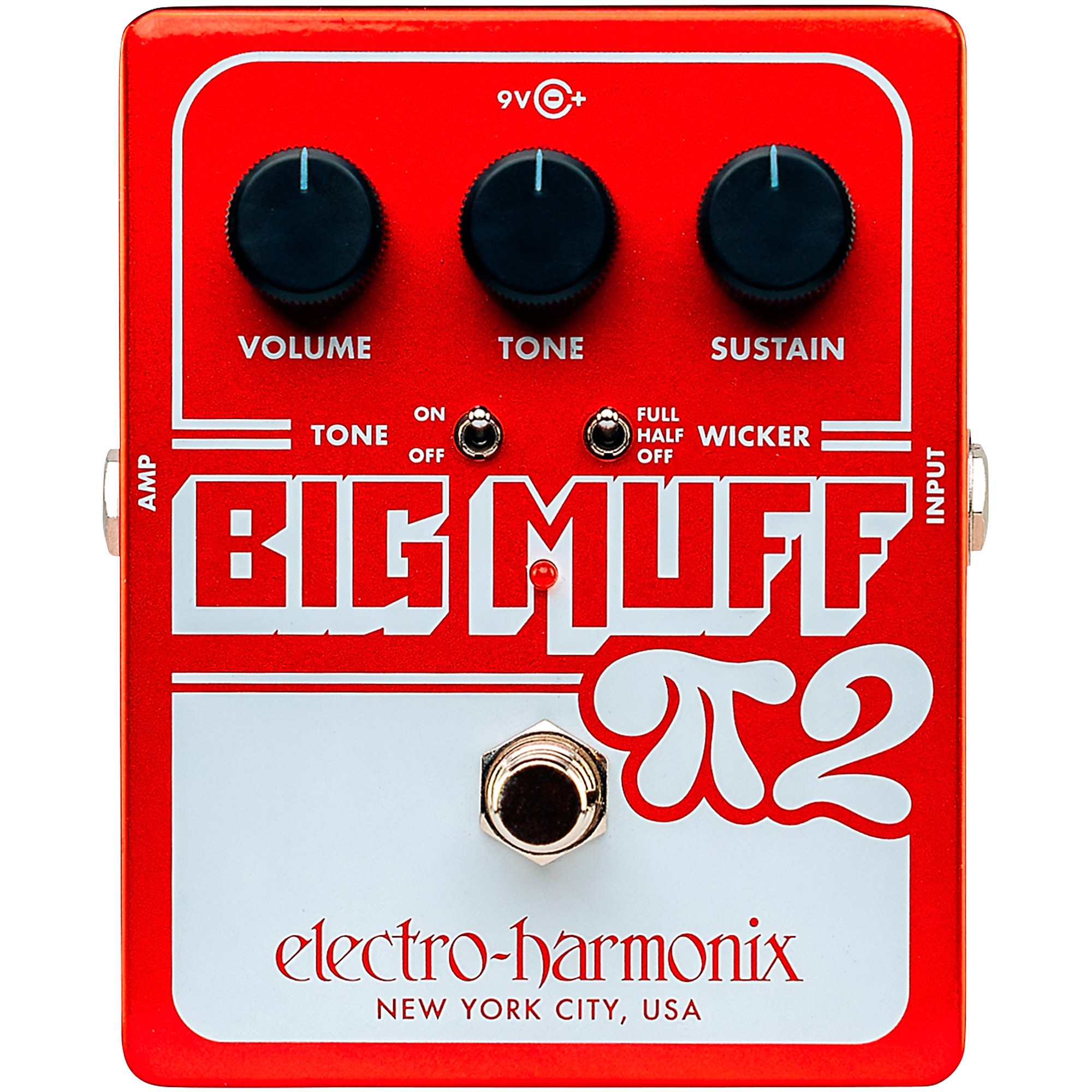 Electro-Harmonix Big Muff Pi 2 Fuzz Pedal With Tone Wicker - Red