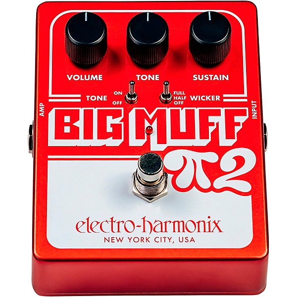Electro-Harmonix Big Muff Pi 2 Fuzz Pedal With Tone Wicker - Red