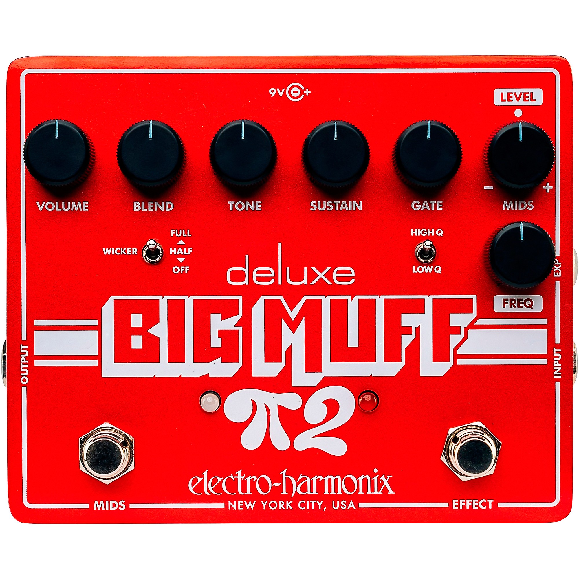 Electro-Harmonix Deluxe Big Muff Pi 2 Fuzz Pedal With Tone Wicker