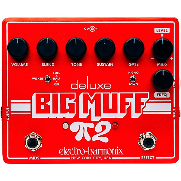 Electro-Harmonix Deluxe Big Muff Pi 2 Fuzz Pedal With Tone Wicker - Red