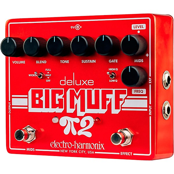 Electro-Harmonix Deluxe Big Muff Pi 2 Fuzz Pedal With Tone Wicker - Red