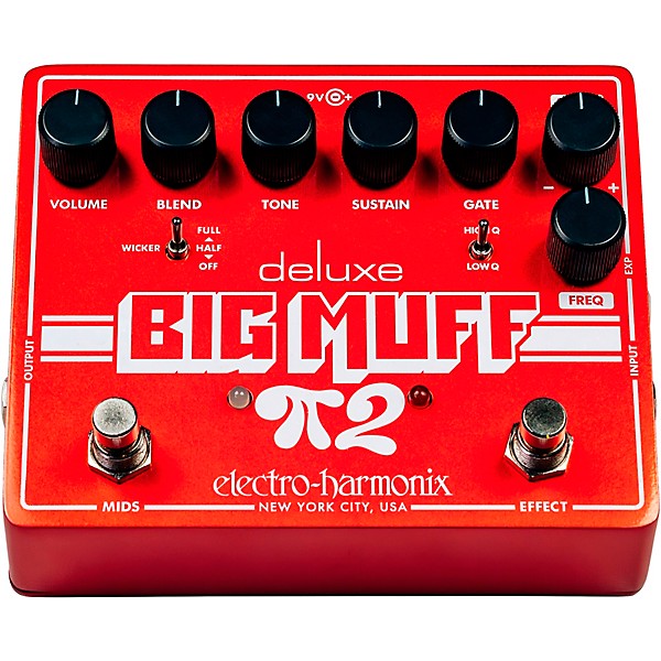 Electro-Harmonix Deluxe Big Muff Pi 2 Fuzz Pedal With Tone Wicker - Red