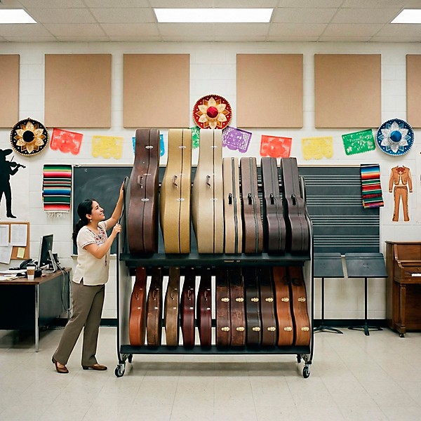 A&S Crafted Products Band Room Double-Stack Mariachi Case Storage Rack