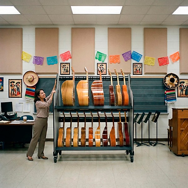 A&S Crafted Products Band Room Double-Stack Mariachi Instrument Storage Rack