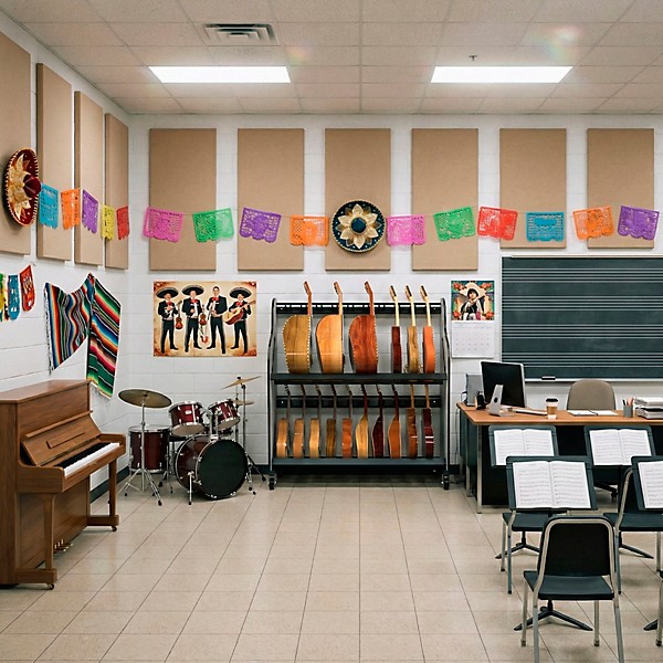 A&S Crafted Products Band Room Double-Stack Mariachi Instrument Storage Rack