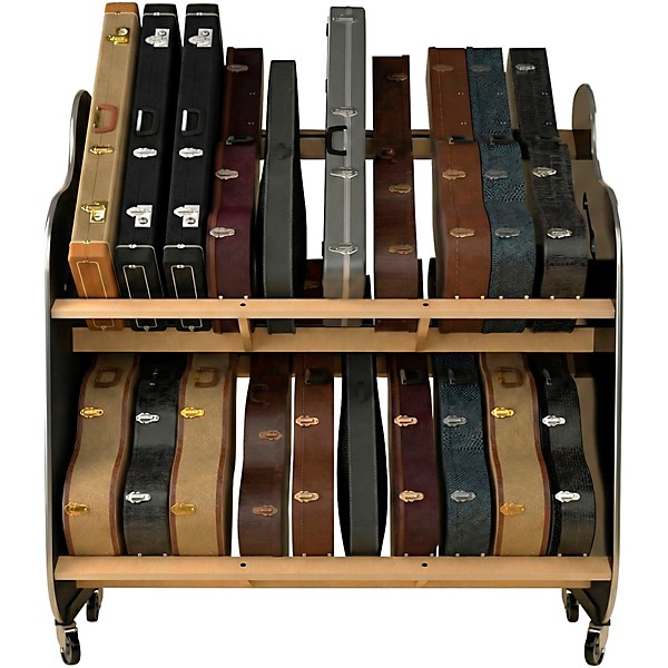 A&S Crafted Products Session-Pro Double-Stack Mobile Guitar Case Storage Rack