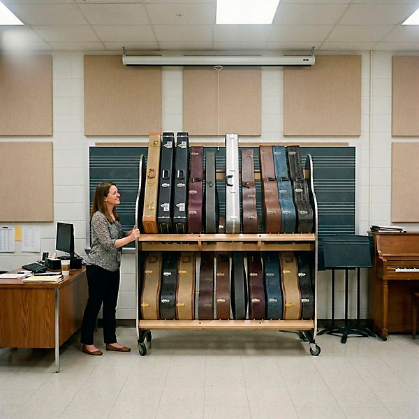 A&S Crafted Products Session-Pro Double-Stack Mobile Guitar Case Storage Rack
