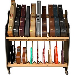 A&S Crafted Products Session-Pro Double-Stack Mobile Guitar and Case Storage Rack