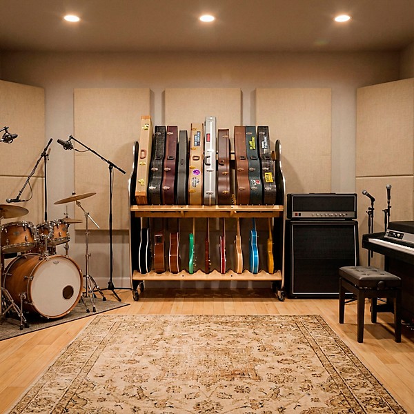 A&S Crafted Products Session-Pro Double-Stack Mobile Guitar and Case Storage Rack