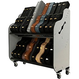 A&S Crafted Products Band Room Double-Stack Acoustic Guitar Case Storage Rack