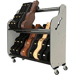 A&S Crafted Products Band Room Double-Stack Acoustic Guitar Case Storage Rack