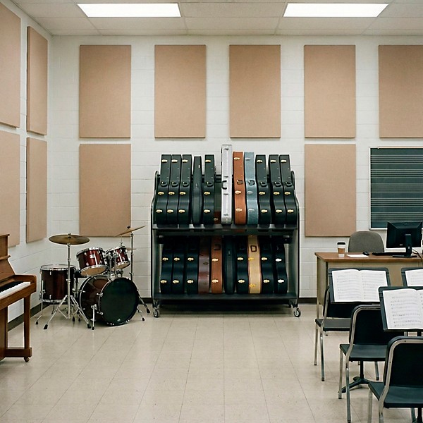 A&S Crafted Products Band Room Double-Stack Acoustic Guitar Case Storage Rack