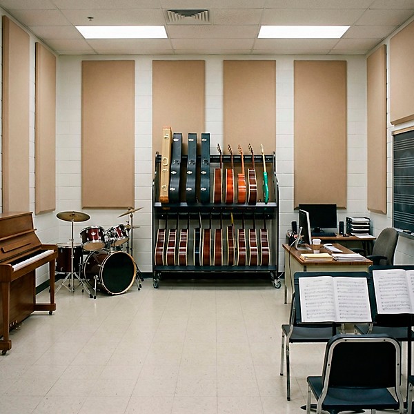 A&S Crafted Products Band Room Double-Stack Acoustic Guitar and Case Storage Rack