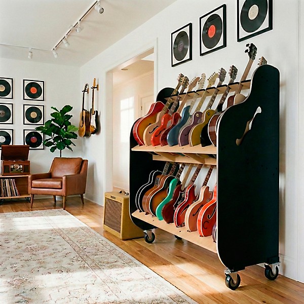 A&S Crafted Products Session-Pro Double-Stack Mobile Guitar Storage Rack