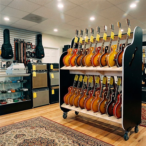 A&S Crafted Products Session-Pro Double-Stack Mobile Guitar Storage Rack