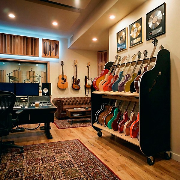 A&S Crafted Products Session-Pro Double-Stack Mobile Guitar Storage Rack