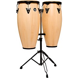 LP City II Series Conga Set With Stand - 10 and 11 in. Natural Gloss