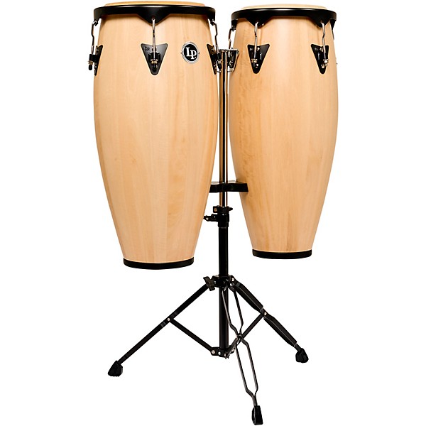 LP City II Series Conga Set With Stand - 10 and 11 in. Natural Gloss